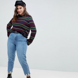 Asos curve sweater with rainbow stripes size 24